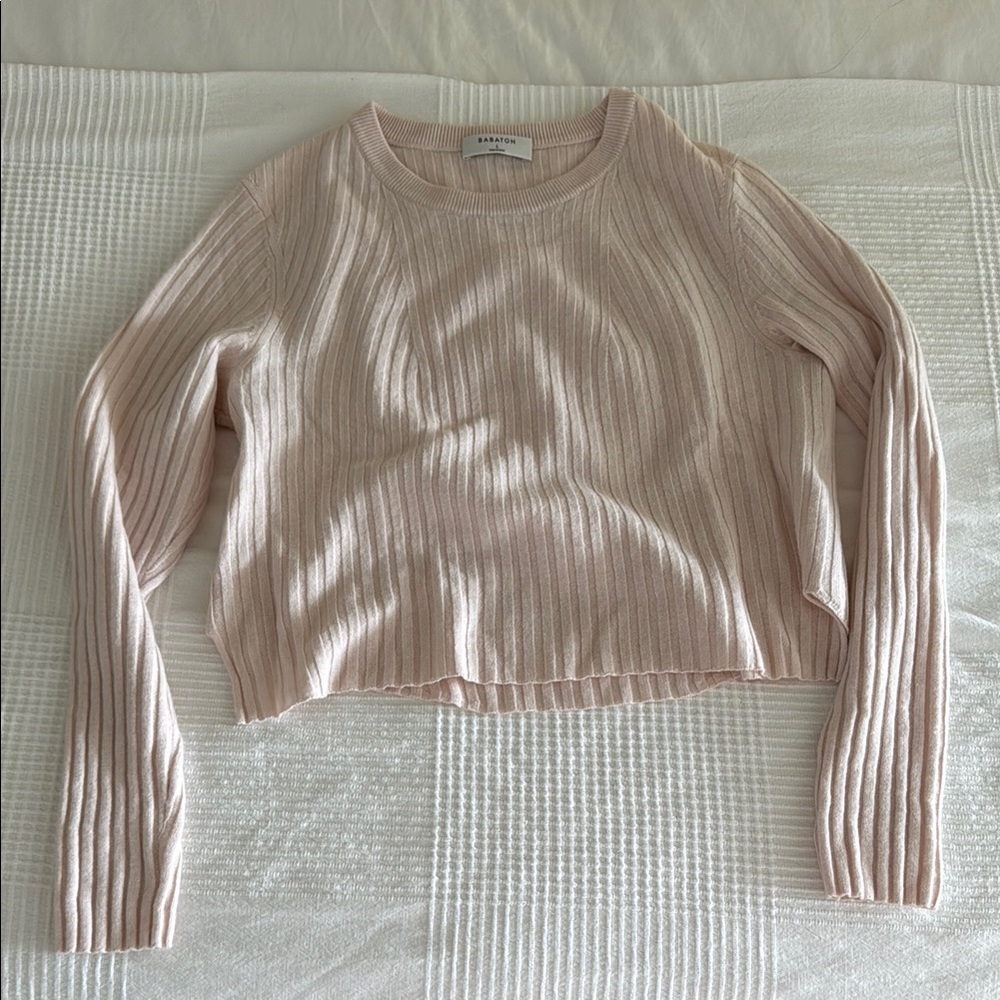Babaton Ribbed Knit Top - Light Pink